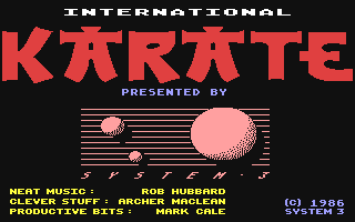 International Karate Title Screen